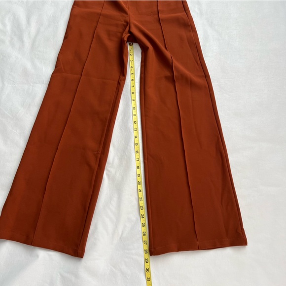 Shein Wide Leg Dress Pants Size 4 Rust - Picture 5 of 11
